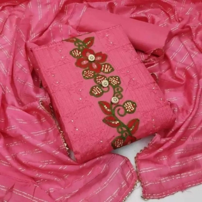 Picture of New  Joypuri Color Ari Work linen Stylish Gorgeous Three Piece Shalwar Kamiz Dresses(AR-143)