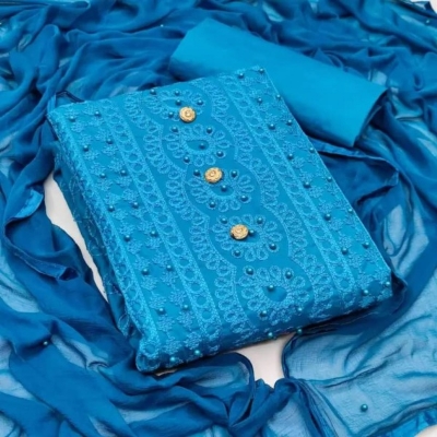 Picture of New  Joypuri Color Ari Work linen Stylish Gorgeous Three Piece Shalwar Kamiz Dresses(AR-148)