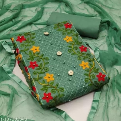 Picture of New  Joypuri Color Ari Work linen Stylish Gorgeous Three Piece Shalwar Kamiz Dresses(AR-140)