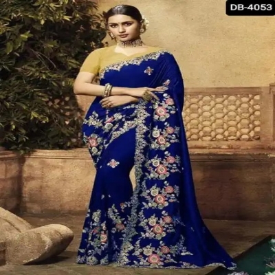 Picture of Georgette High Quality Embroidery Stylish Sharee ( S-149 )