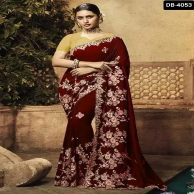 Picture of Georgette High Quality Embroidery Stylish Sharee ( S-151)