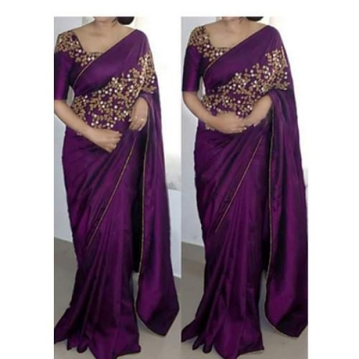 Picture of Georgette High Quality Embroidery Stylish Sharee ( S-154)