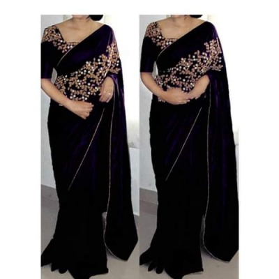 Picture of Georgette High Quality Embroidery Stylish Sharee ( S-156 )