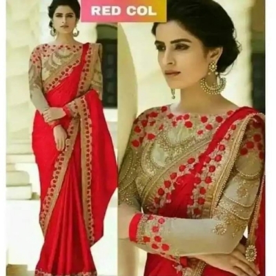 Picture of Georgette High Quality Embroidery Stylish Sharee ( S-159)