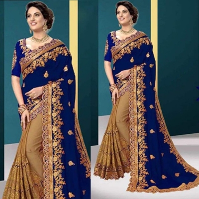 Picture of Georgette High Quality Embroidery Stylish Sharee (S-107)