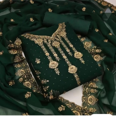 Picture of Embroidery & Stone Work Georgette Kameez Four Peace (GR-132)