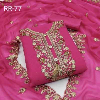 Picture of Embroidery & Stone Work Georgette Kameez Four Peace (GR-108)