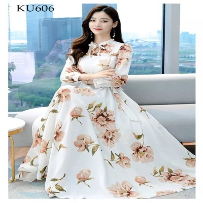 Picture of Attractive Stylish Women Premium-Quality Long Dress One Piece Tops For Girls Long Kurti Linen Fabric/girls(2041)