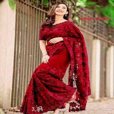 Picture of Georgette High Quality Embroidery Stylish Sharee (SS-101)