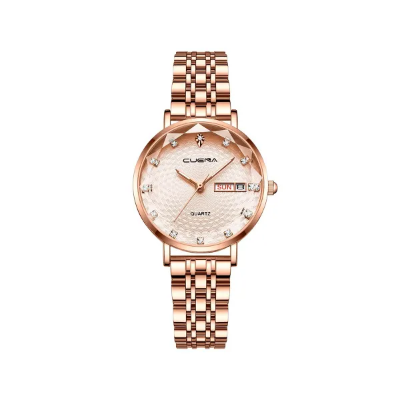 Buy CUENA 6002 Luxury Date Rhinestone Bracelet Ladies Watch-Rose Gold at Best Prices in Bangladesh