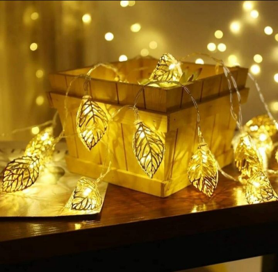 Buy  Leaf metal fairy light Golden colour 3D leaf shape current driven set.    at Best Prices in Bangladesh