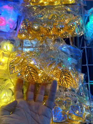 Buy  Leaf metal fairy light Golden colour 3D leaf shape current driven set.    at Best Prices in Bangladesh