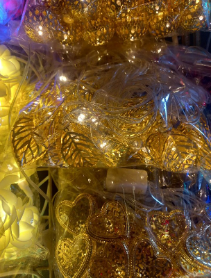 Buy  Leaf metal fairy light Golden colour 3D leaf shape current driven set.    at Best Prices in Bangladesh