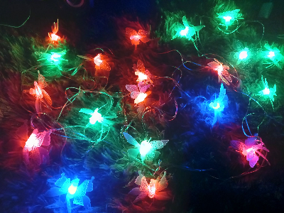 Buy  প্রজাপতি ফেইরী লাইট মাল্টি কালার চেইঞ্জ প্লাগ দেওয়া সরাসরি কারেন্টে চলবে, প্রজাপ্রতি ২০ পিস,তার ১২ ফিটে।   at Best Prices in Bangladesh