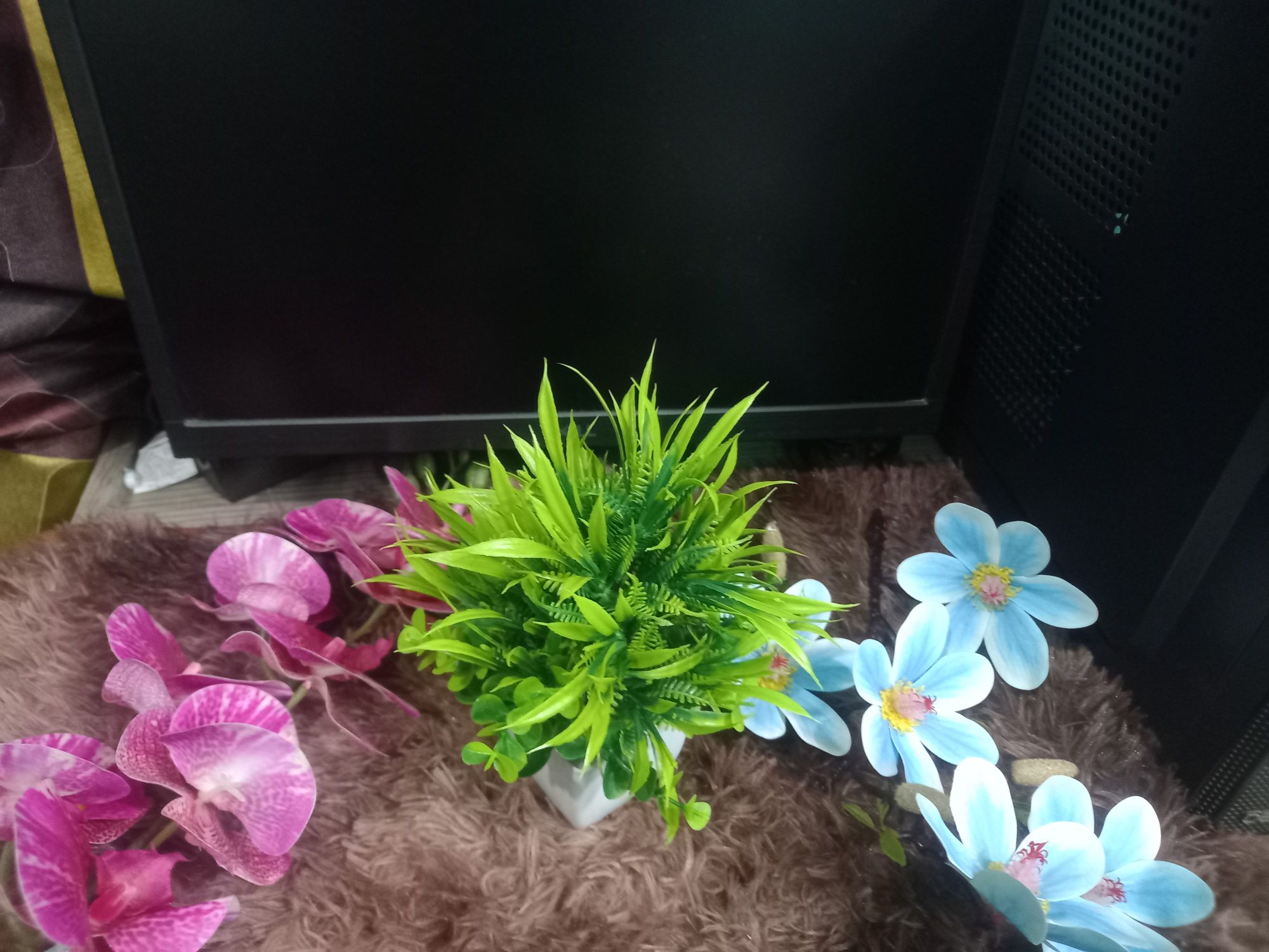 Buy   Artificial Rubber plant with Grass,Tree branches Realistic with Vase.   at Best Prices in Bangladesh