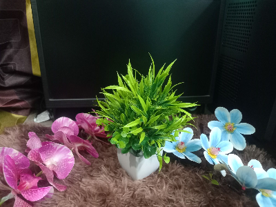 Buy   Artificial Rubber plant with Grass,Tree branches Realistic with Vase.   at Best Prices in Bangladesh