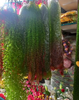 Buy    Artificial Lota or creeper 1 pieces green red mix colour with hanger free unique model for room and wall decorations    at Best Prices in Bangladesh