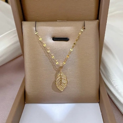 Buy WomenS Luxurious Leaf Titanium Steel Zircon Necklace  at Best Prices in Bangladesh