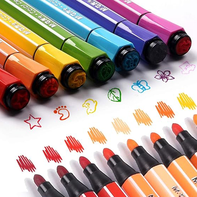 Buy Lasten 24 Colors Watercolor Marker Pens with Cute Stamp Online in Bangladesh at Best Prices 