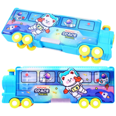 Buy Toyshine Space Travel Train Pencil Box With Moving Tyres And Sharpner For Kids - Blue Online in Bangladesh at Best Prices 