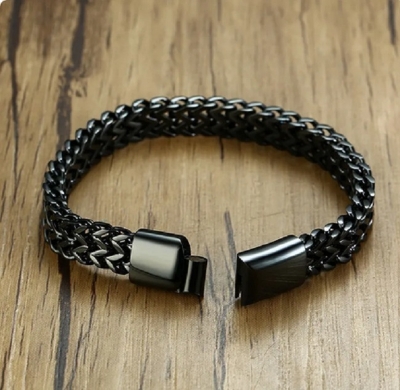Picture of Thick Chain Bracelet Black Color