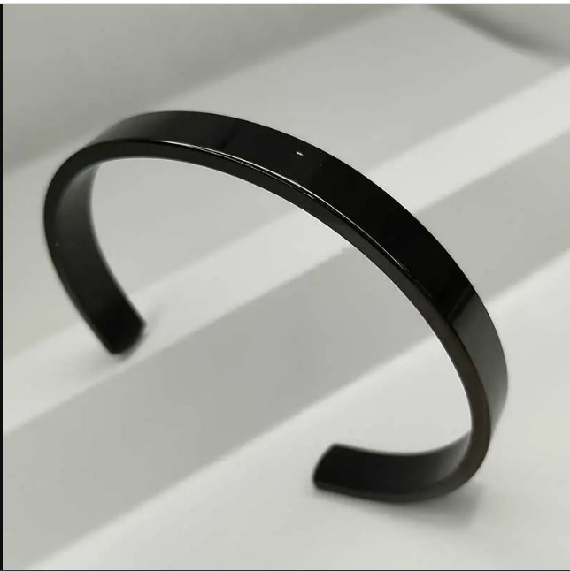 Picture of Stainless Steel Heavy Cuff Bracelet-Black