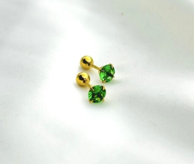 Picture of Men's stainless steel zircon earrings