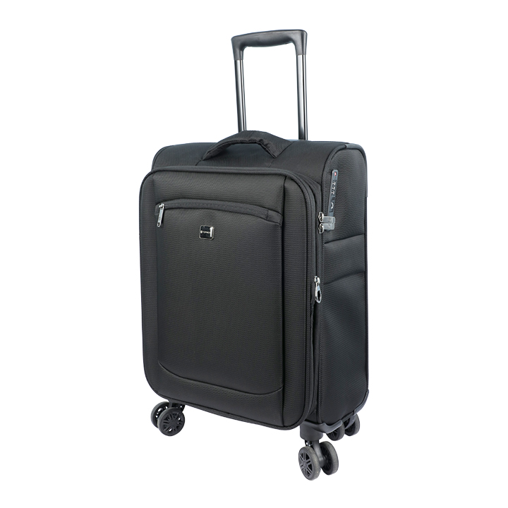 Buy Travello Soft Suitcase/Luggage 450D Jacquard RPET with PUX2 in waterproof 20" Black at Best Price In Bangladesh
