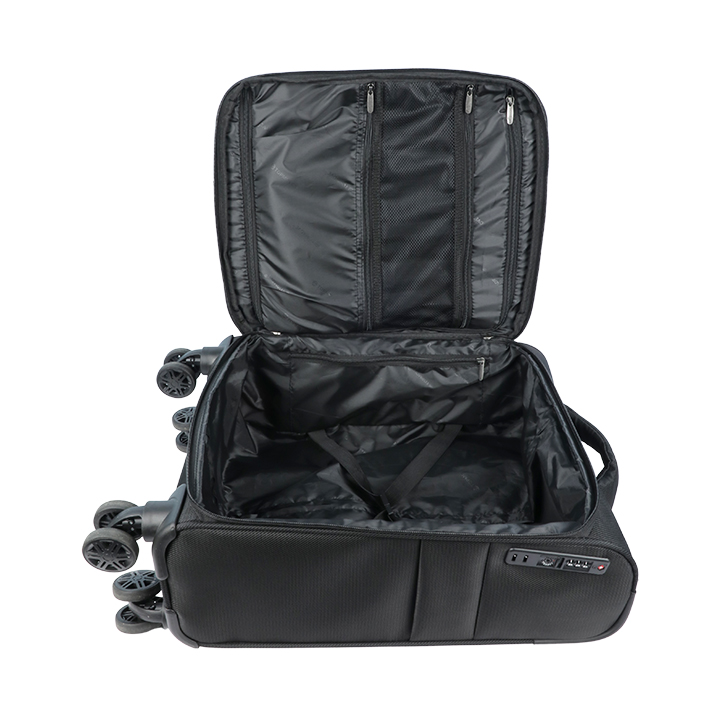 Buy Travello Soft Suitcase/Luggage 450D Jacquard RPET with PUX2 in waterproof 20" Black at Best Price In Bangladesh
