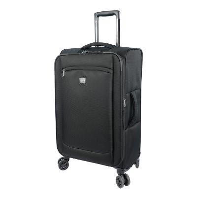 Buy  Travello Soft Suitcase/Luggage 450D Jacquard RPET with PUX2 in waterproof 24" Black at Best Price In Bangladesh
