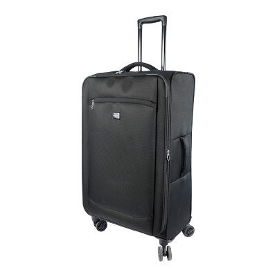 Buy Travello Soft Suitcase/Luggage 450D Jacquard RPET with PUX2 in waterproof 28" Black at Best Price In Bangladesh