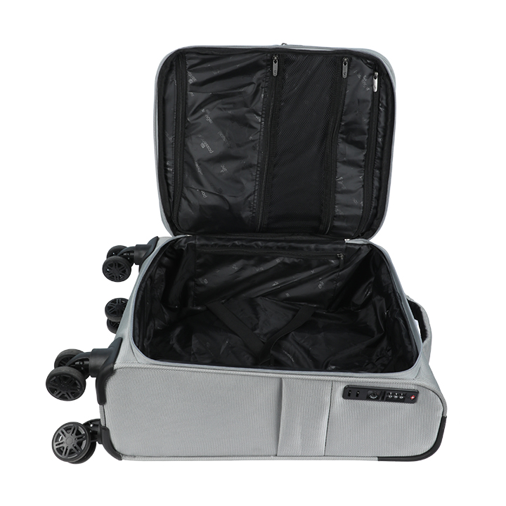 Buy Travello Soft Suitcase/Luggage 450D Jacquard RPET with PUX2 in waterproof 20" Gray  at Best Prices