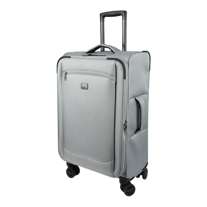 Buy Travello Soft Suitcase/Luggage 450D Jacquard RPET with PUX2 in waterproof 24" Gray at Best Price In Bangladesh