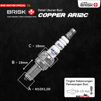Buy BRISK SUPER RACING AR12C SPARK PLUG LONG THREAD for Motorcycle (Made in Czech Republic) 1 Piece  at Best Prices in Bangladesh