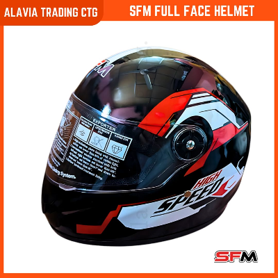 BuyOpen Face Stylish Leather Bike Helmet With Visor For Men And Women - Black & BluFull Face Bike Helmet SFM High Speed in Black and White Graphics - Easy To use and Clean, A Unique Choice For Bikerse Best Prices in Bangladesh