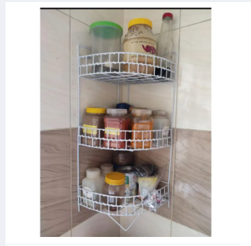 Buy   3 Steps Hanging corner Storage Rack Organizer Kitchen rack Furniture space savers   at Best Prices in Bangladesh