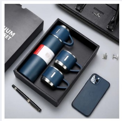 Buy    Steel Vacuum Flask Set with 3 Steel Cups Combo- 500ml with Gift Box- Keeps HOT/Cold Ideal Gift for Any Especially Birthday Gift Return Gift Also- Housewarming   at Best Prices in Bangladesh