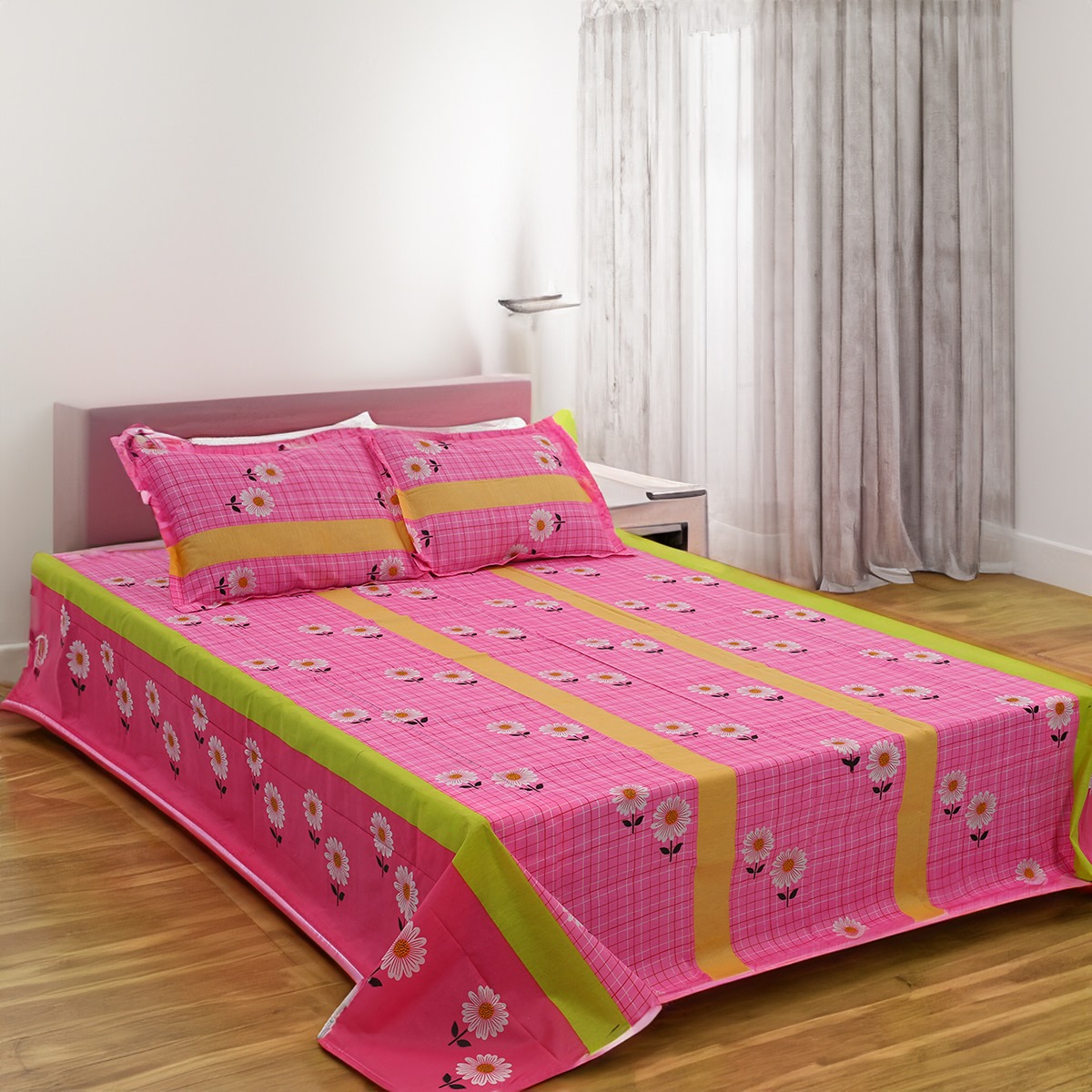 Buy Double Bed Sheet with Two Pillow Covers at best price in Bangladesh