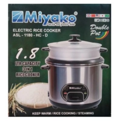 Buy   Miyako 1.8 LTR Double Pot Rice Cooker ASL-1180-HC-D by Akash Enterprise BD    at Best Prices in Bangladesh