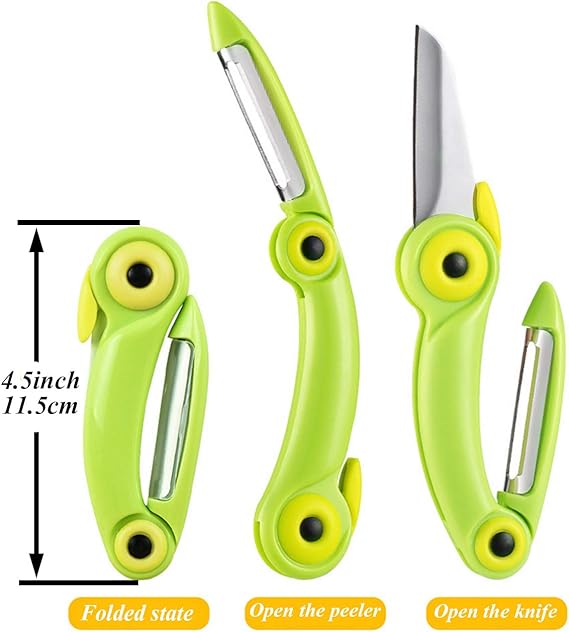 Picture of 1 Pcs Portable Mini Fruit Knife Stainless Steel Peel Knives Pocket Fold Picnic Fruit Cutter Bird Pattern Vegetable Kitchen Tool