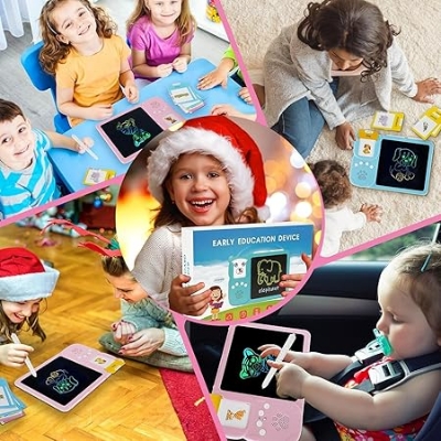 Picture of 2 in 1 Talking Flash Cards with LCD Writing Tablet for Kids, 224 Words Flash Cards for Kids, Speech Therapy Autism Toys, Educational Learning Toys Gifts for 3 4 5 6 Year Old