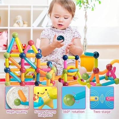 Picture of Learning Magnetic Sticks & Balls Building Blocks Kids Activities Toys for Toddlers, Educational Stem Learning Magnet Building Blocks,Kids Toys for 3+ 3 4 5 6 7 8 9 Years- Gift Sets (25 Piece)