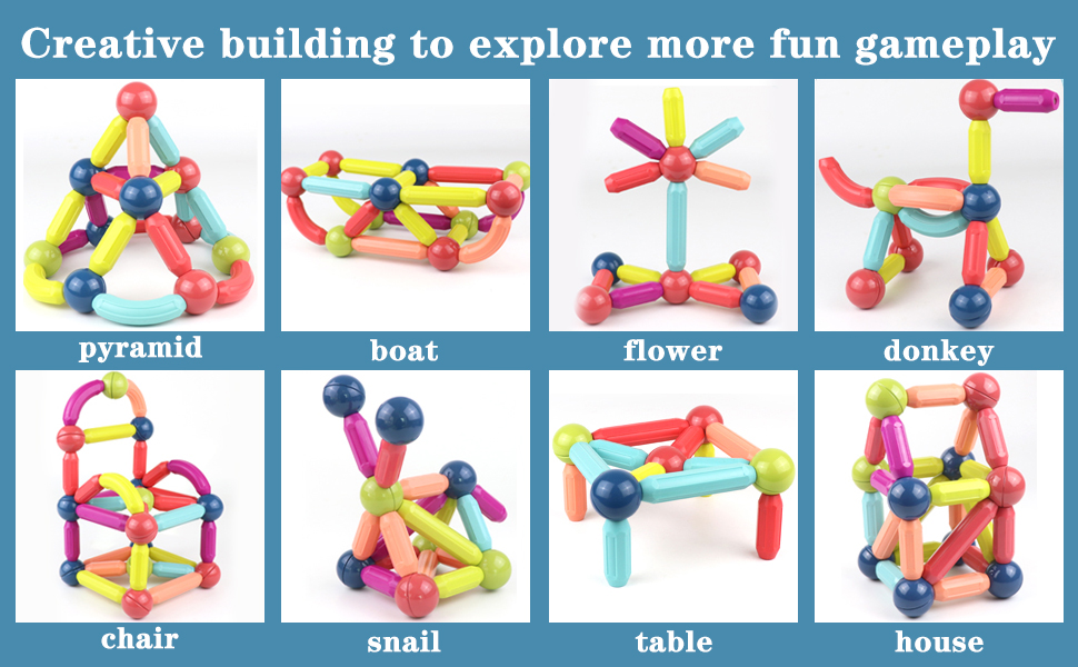 Picture of Learning Magnetic Sticks & Balls Building Blocks Kids Activities Toys for Toddlers, Educational Stem Learning Magnet Building Blocks,Kids Toys for 3+ 3 4 5 6 7 8 9 Years- Gift Sets (25 Piece)