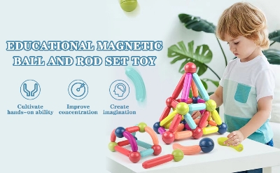 Picture of Learning Magnetic Sticks & Balls Building Blocks Kids Activities Toys for Toddlers, Educational Stem Learning Magnet Building Blocks,Kids Toys for 3+ 3 4 5 6 7 8 9 Years- Gift Sets (25 Piece)