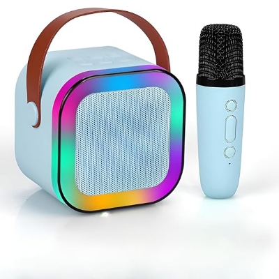 Picture of K12 Bluetooth Wireless Portable Speaker Multi-function Karaoke with 1-2 Microphone Music Player Karaoke Machine 1Speaker & 1 Pcs Microphone