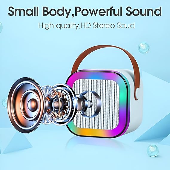 Picture of K12 Bluetooth Wireless Portable Speaker Multi-function Karaoke with 1-2 Microphone Music Player Karaoke Machine 1Speaker & 1 Pcs Microphone