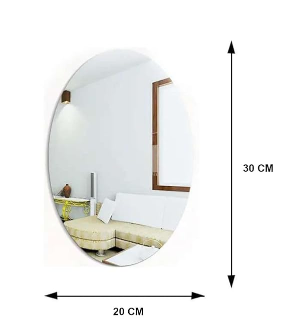 Picture of Oval Mirror Wall Stickers Hd Acrylic Waterproof Self-adhesive Wallpaper For Home Wall Decoration