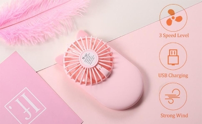 Picture of Summer 1Pc Cute Portable Mini Fan Handheld Usb Chargeable Desktop Fans 3 Mode Adjustable Summer Cooler For Outdoor Travel Office - Charger Fan