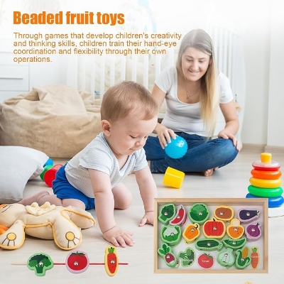 Picture of Multifunctional Fishing Game For Kids Magnetic Wood Logarithmic Board Games Montessori Learning Toys Colorful Educational