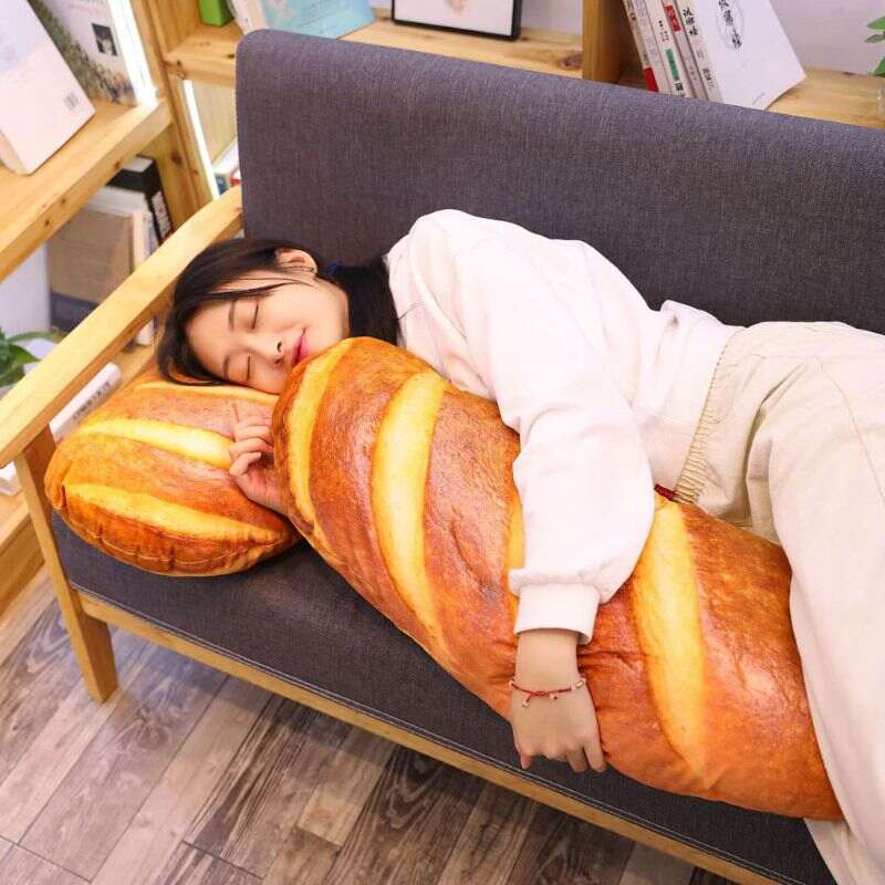 Picture of Bread Cushion Side Sleeping Pillow 3D Printing Butter Bread Plush Breakfast Pillows